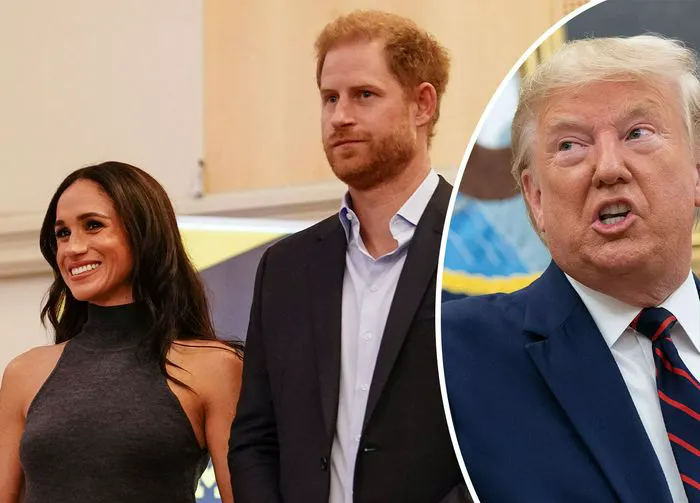Donald Trump with Prince Harry and Meghan Markle