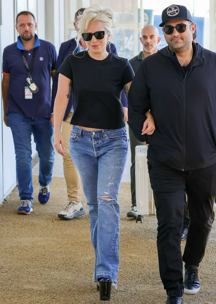 Lady Gaga and Michael Polansky spotted leaving Venice event together.