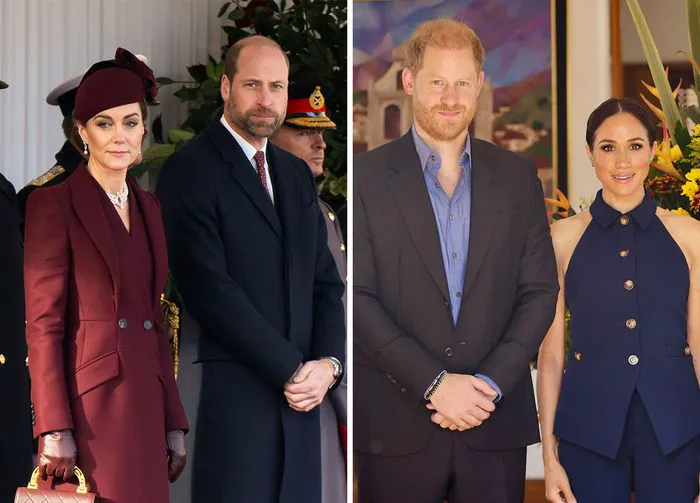 Meghan Markle and Prince Harry with Kate Middleton and Prince William