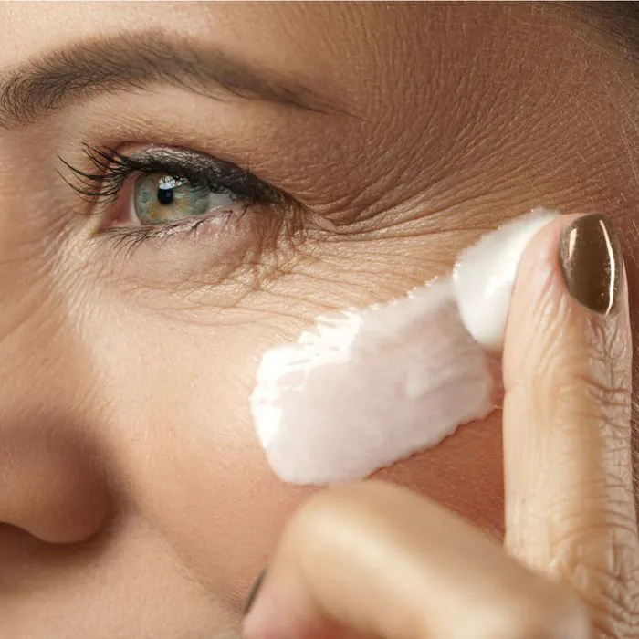 Close-up of a stunning bridal makeup look with soft tones.