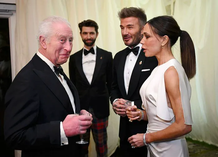 King-Charles-III-David-Beckham-and-Victoria-Beckham-during-a-dinner-at-Highgrove-House-on-February-07-2025