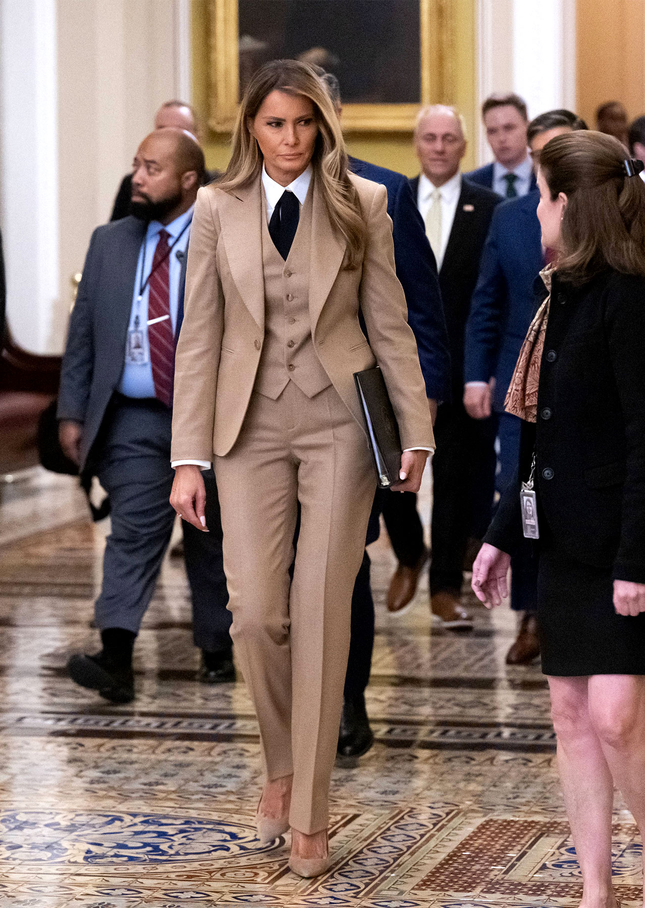 Melania Trump Ralph Lauren three piece suit US Capitol for Take It Down Act