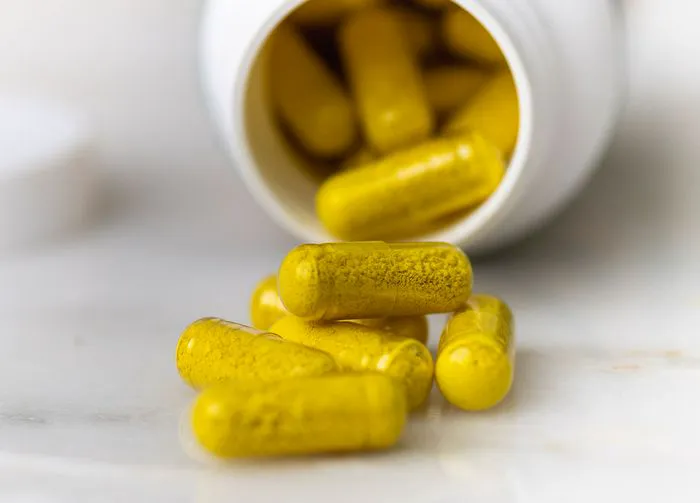 Berberine capsules supporting healthy blood sugar levels.