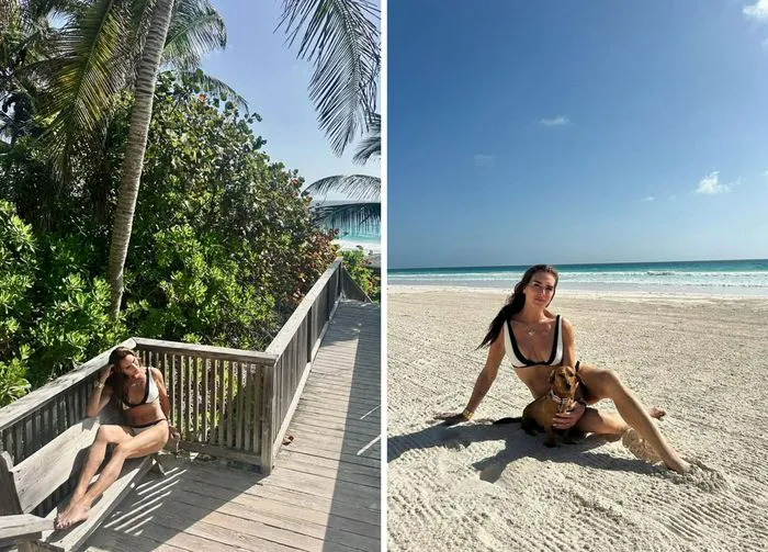 Brooke Shields poses on a beach in a bikini on Instagram
