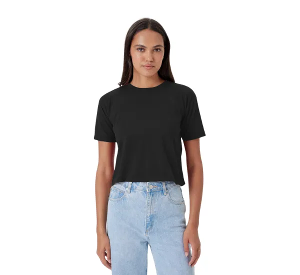 Goldie Tees Organic Crop Girlfriend Tee for casual style