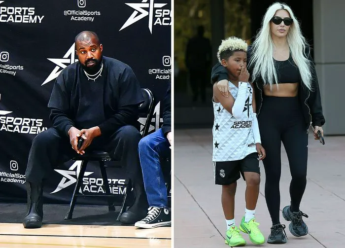 Kanye West and Kim Kardashian with son Saint West
