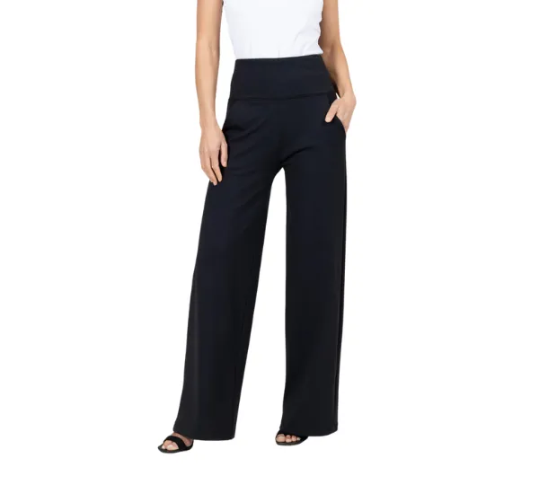 Kira Grace high-waist wide-leg pants in classic black