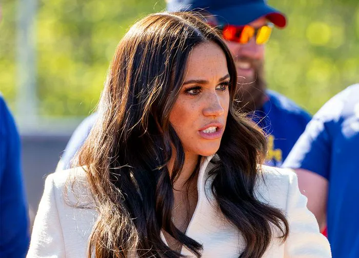 Meghan Markle looking upset