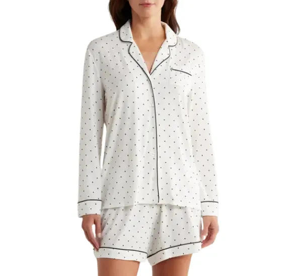 Moonlight Eco Long Sleeve Short Pajamas for cozy nights