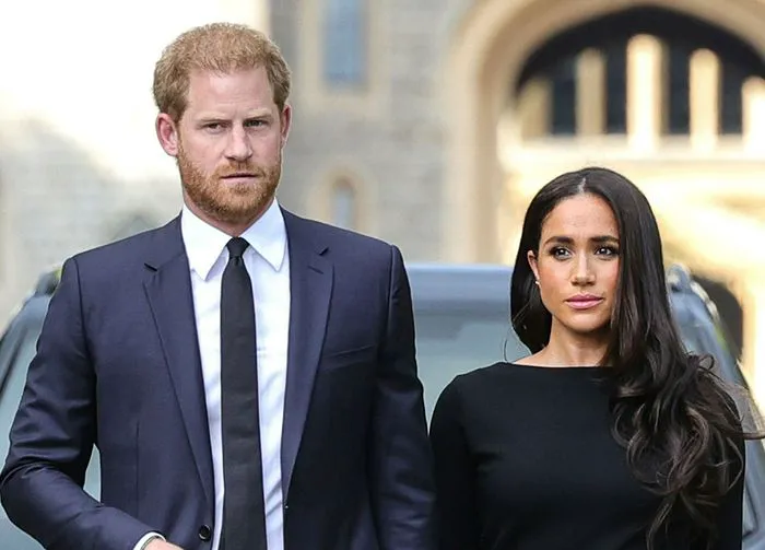 Prince Harry and Meghan Markle at Queen's funeral
