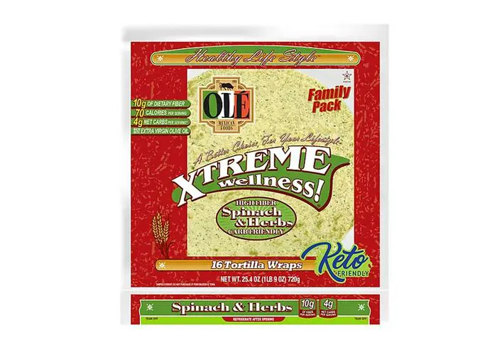Spinach and herbs wrap by Ole Xtreme Wellness at Sam's Club.