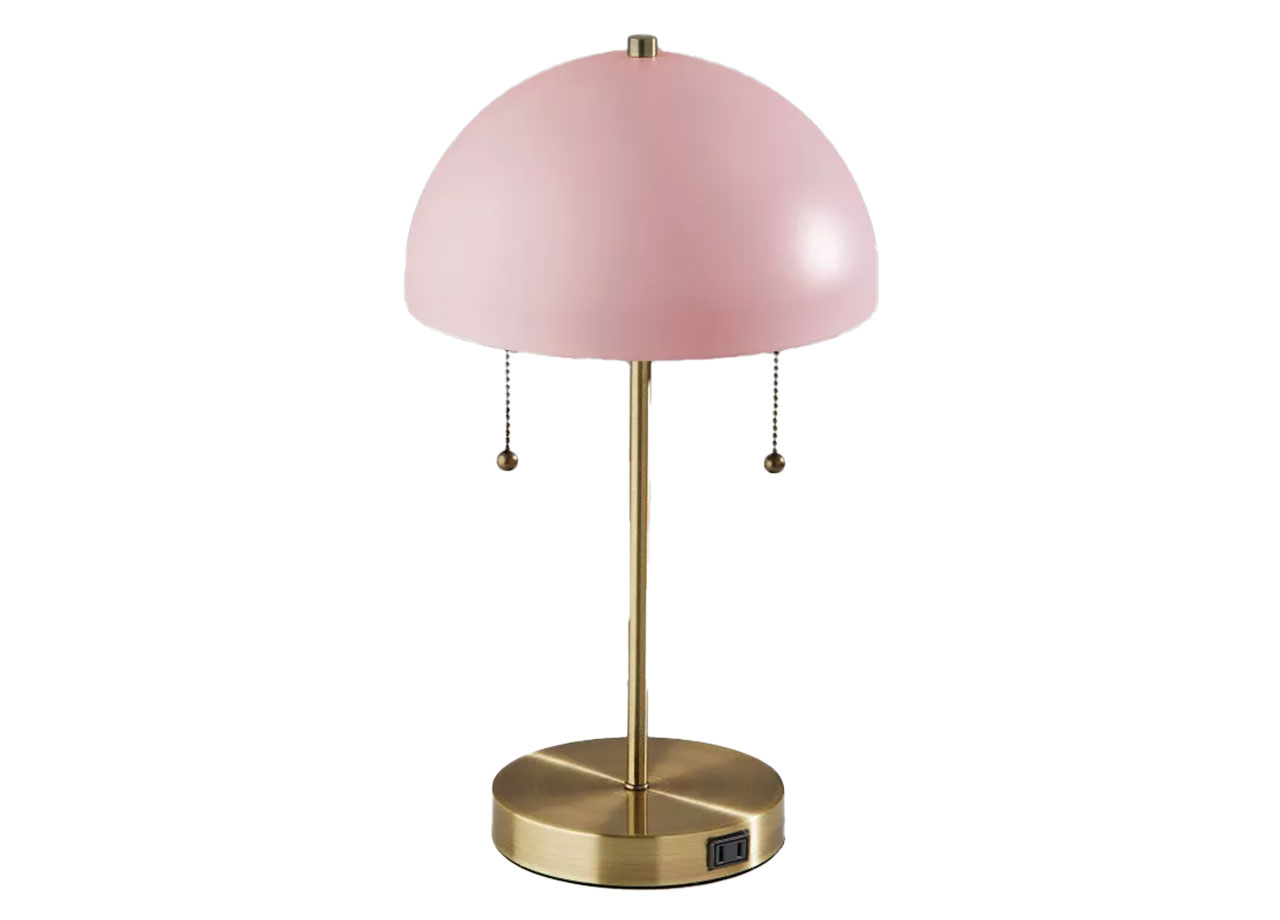 Bowie Antique Brass Table Lamp Light Pink at Target