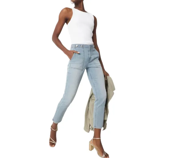 WHBM High Rise Slim Cropped Jean for trendy fit
