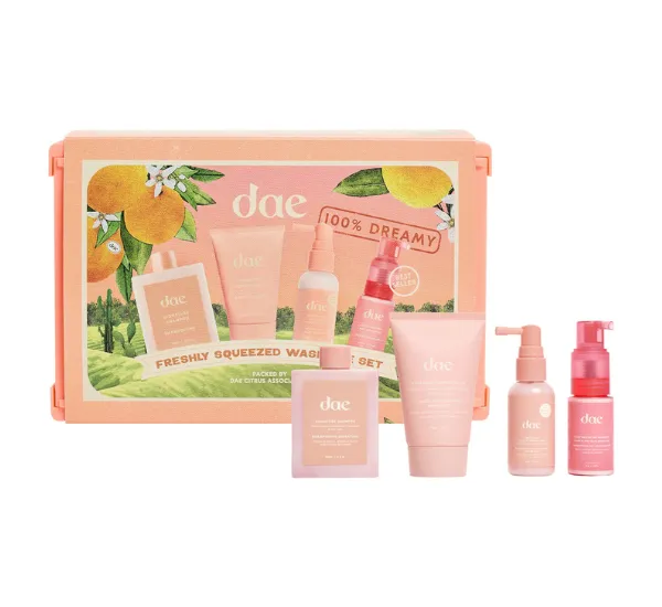 dae Freshly Squeezed Wash set for hair care.