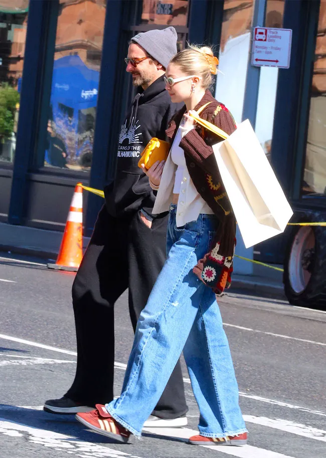 Bradley Cooper and Gigi Hadid walking together