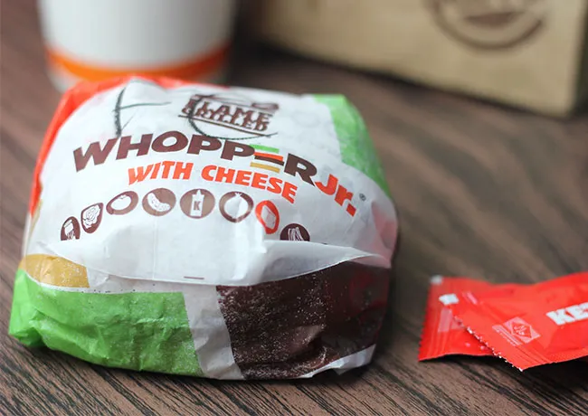 Wrapped Whopper sandwich
