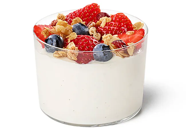 Chick-fil-A Greek yogurt parfait with fresh fruit and granola