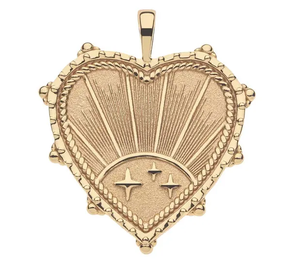 Jane Win STRONG heart pendant necklace in gold