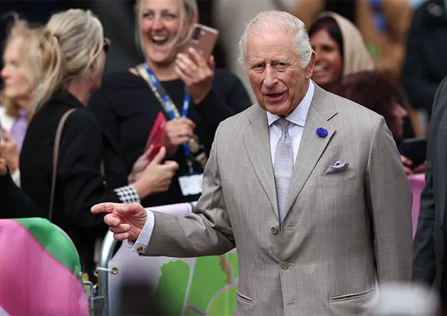 King Charles greets members of the public Lister Park