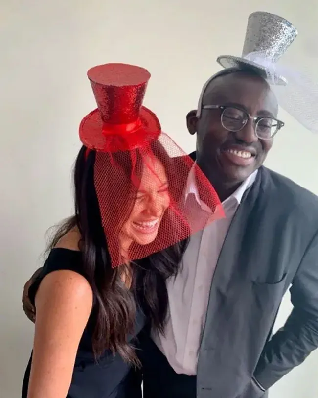 Meghan Markle and Edward Enninful laughing