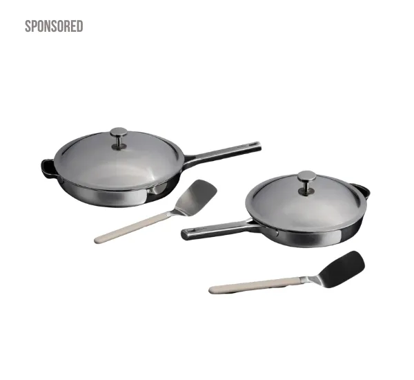 Our Place Titanium Pro Always Pan Duo in kitchen setting
