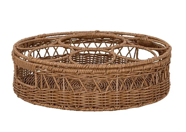 rattan beverage tray