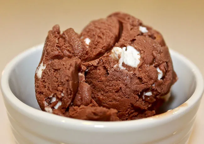 Scoop of chocolate ice cream