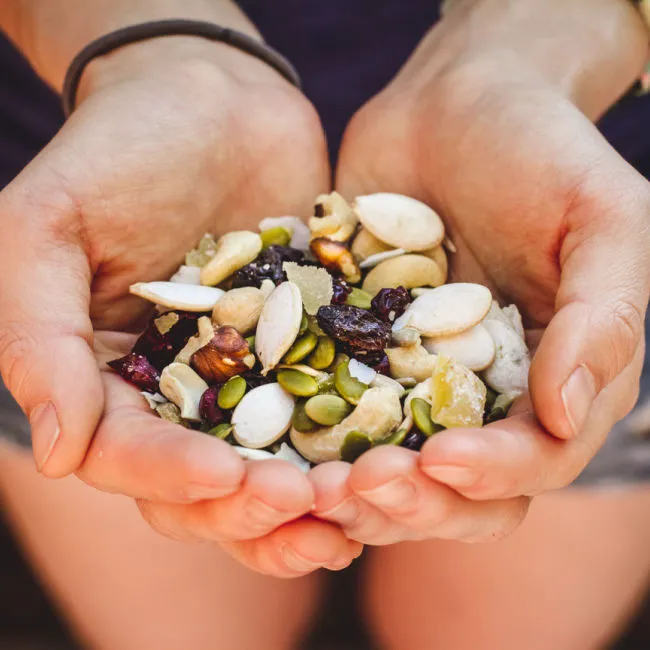 handfuls of trail mix