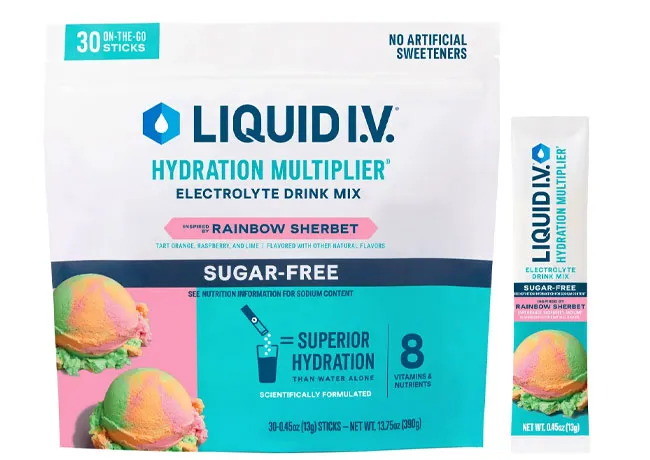 Liquid I.V. hydration multiplier, 30 individual serving stick packs.