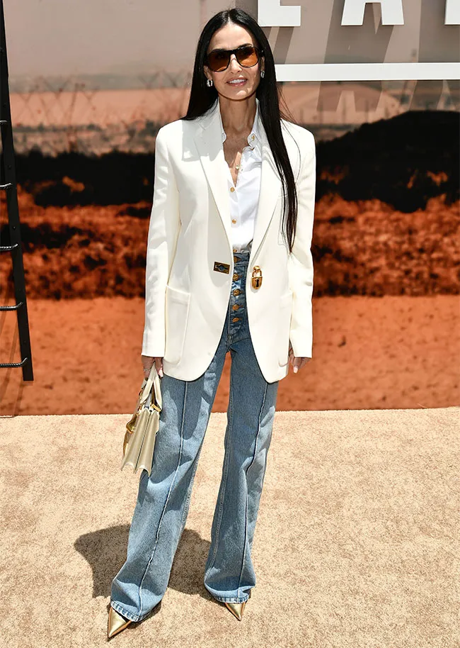 "Demi Moore attending the Landman Emmy FYC Event in LA in a chic blazer"