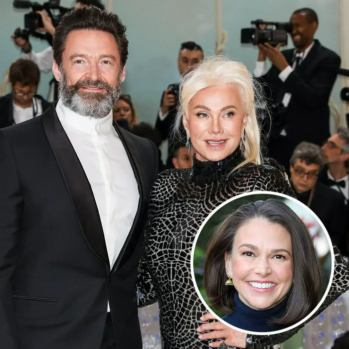 Hugh Jackman, Deborra-Lee Furness, and Sutton Foster at event.