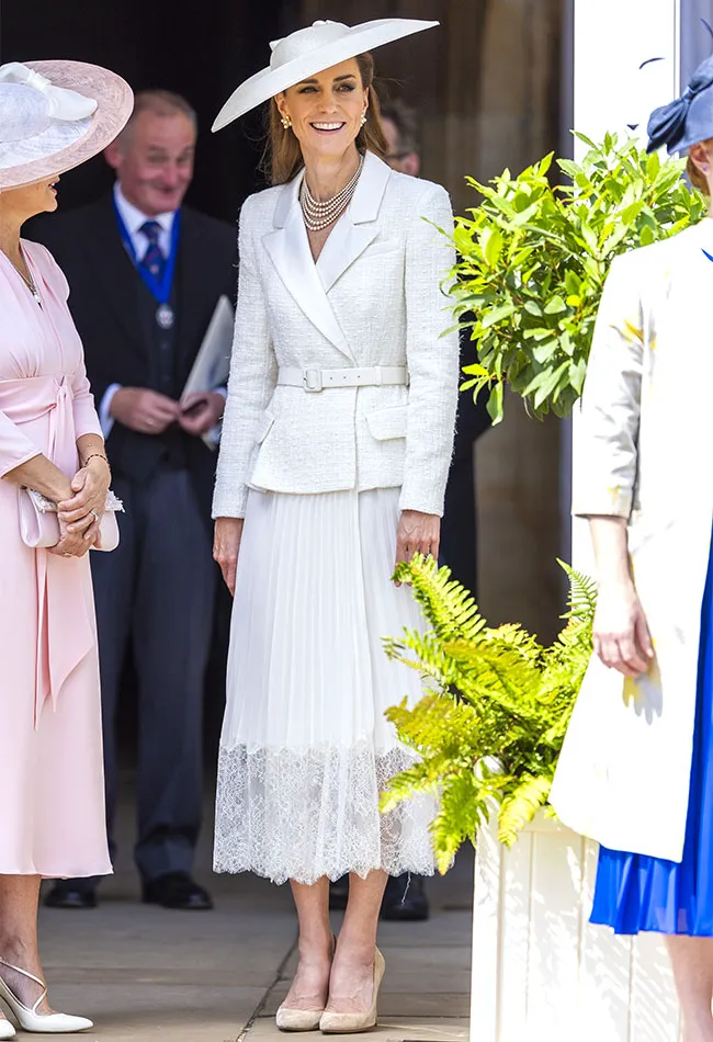 Kate Middleton at St. George's Chapel for Order of the Garter service.