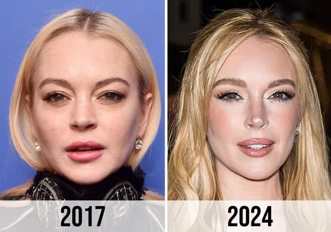 Lindsay Lohan before and after 2017 to 2024