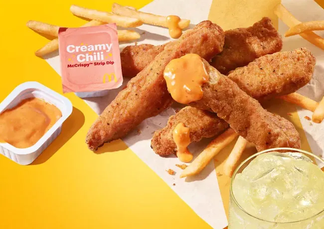 McDonald's McCrispy Strips with dipping sauce