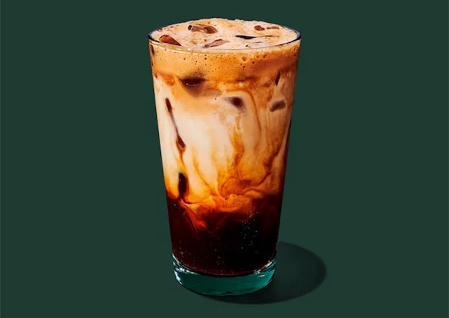 "Starbucks Iced Brown Sugar Oatmilk Shaken Espresso"