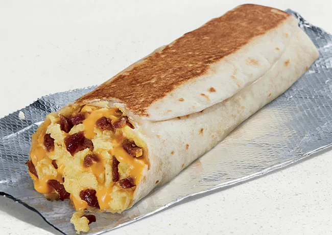 Cheesy Toasted Breakfast Burrito with Bacon from Taco Bell