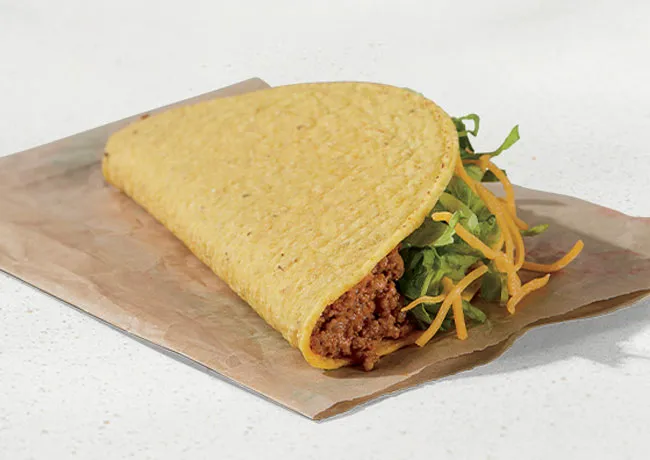 Crunchy Taco from Taco Bell with seasoned beef and toppings