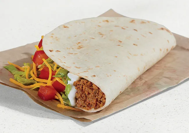 Soft Taco Supreme from Taco Bell with fresh toppings