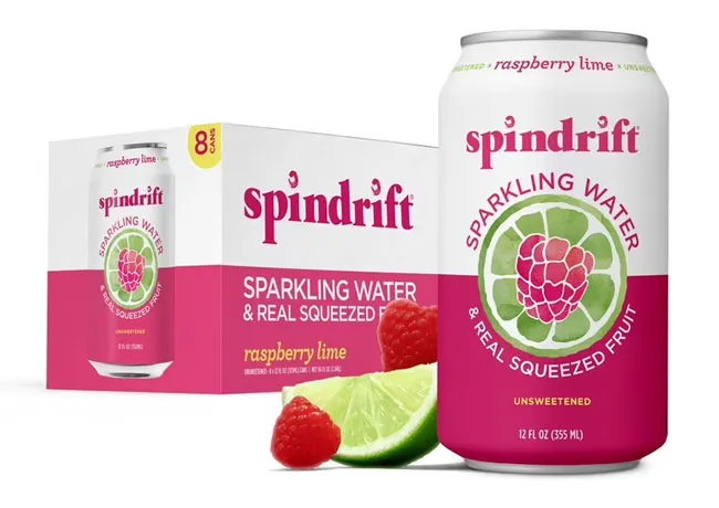Raspberry lime sparkling seltzer from Spindrift at Walmart.