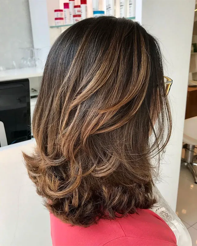 "Three-tiered layers haircut example"