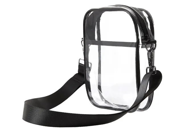Clear crossbody bag for unisex use from Costco's 32 Degrees line.