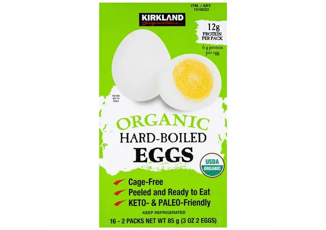Costco ready-to-eat hardboiled eggs packaging