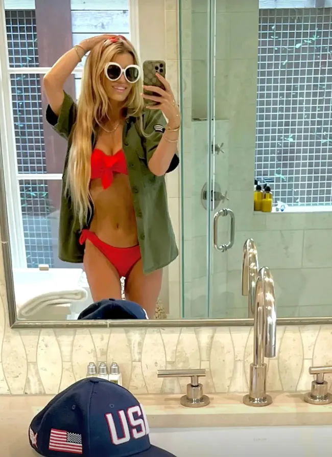 jessica simpson red bikini selfie