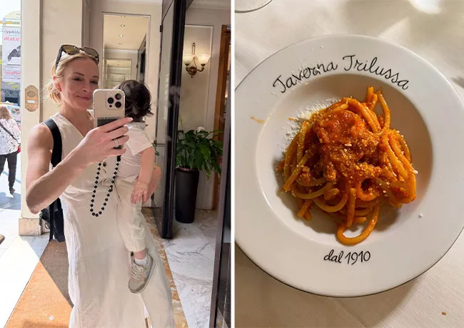 Lindsay Lohan Rome photo dump Instagram selfie with son