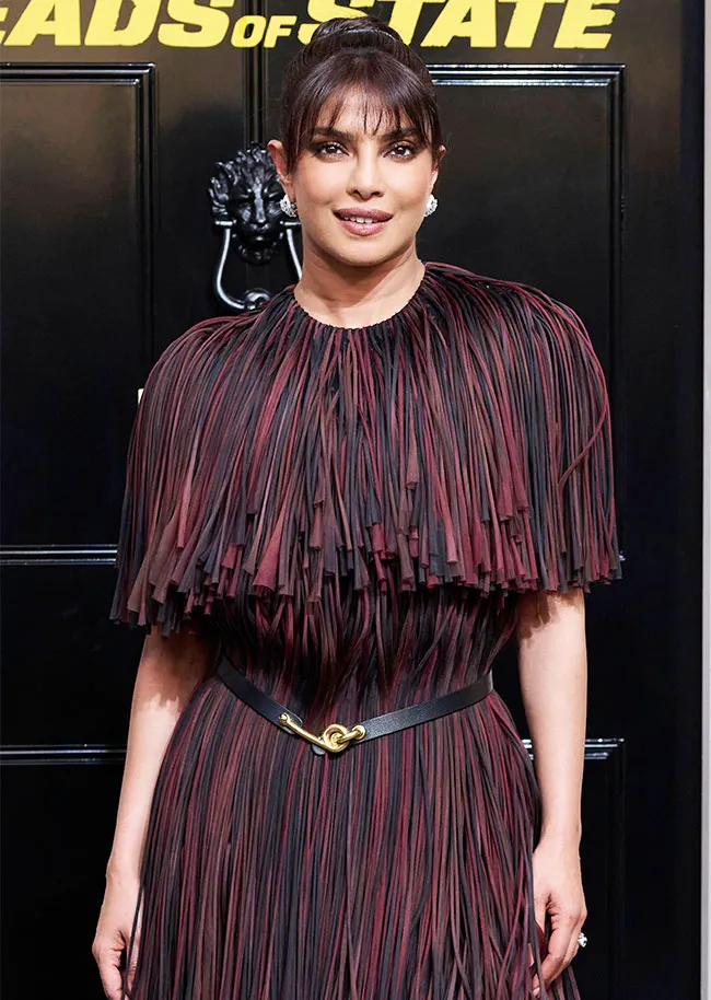 Priyanka Chopra in a stylish fringe dress at the premiere.