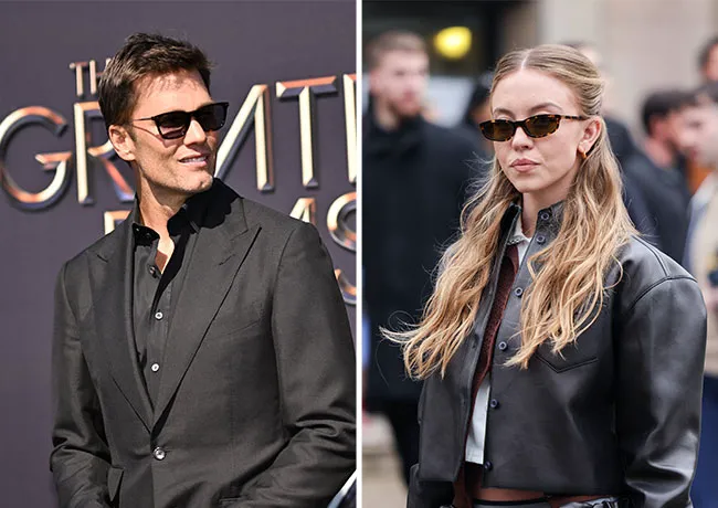 Sydney Sweeney and Tom Brady wearing sunglasses