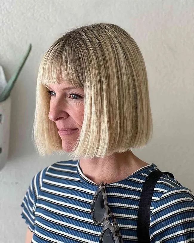 "Blunt bob hairstyle example"