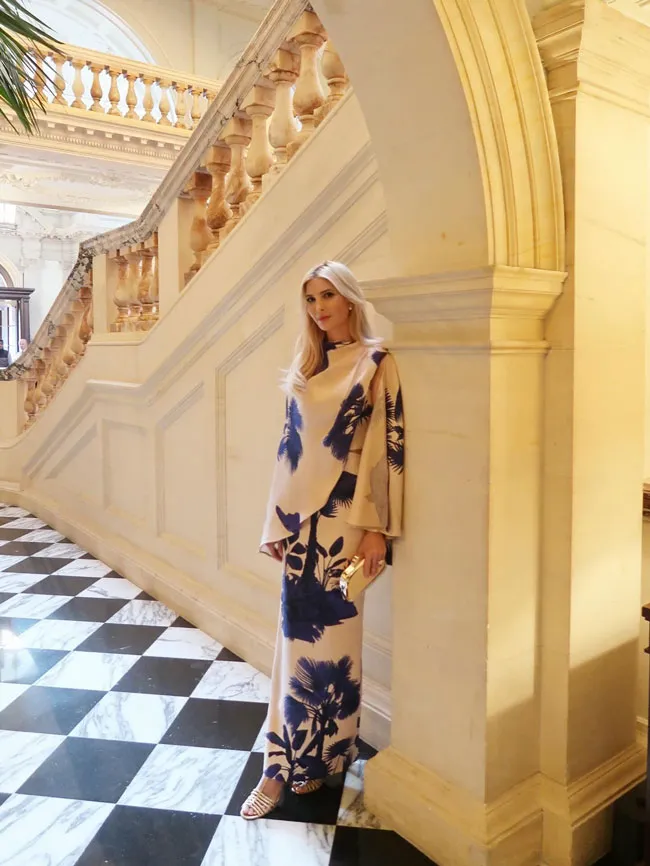 Ivanka Trump Johanna Ortiz dress and shawl Instagram