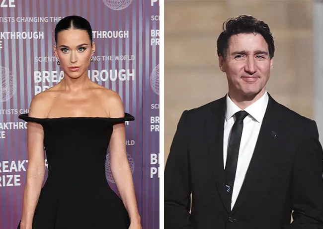 Katy Perry black dress Justin Trudeau
