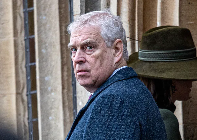 Prince Andrew looking over his shoulder
